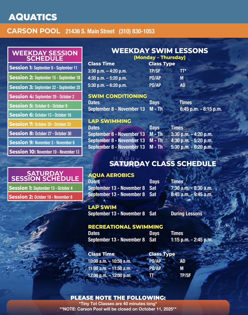 Carson Pool 2025 Fall program