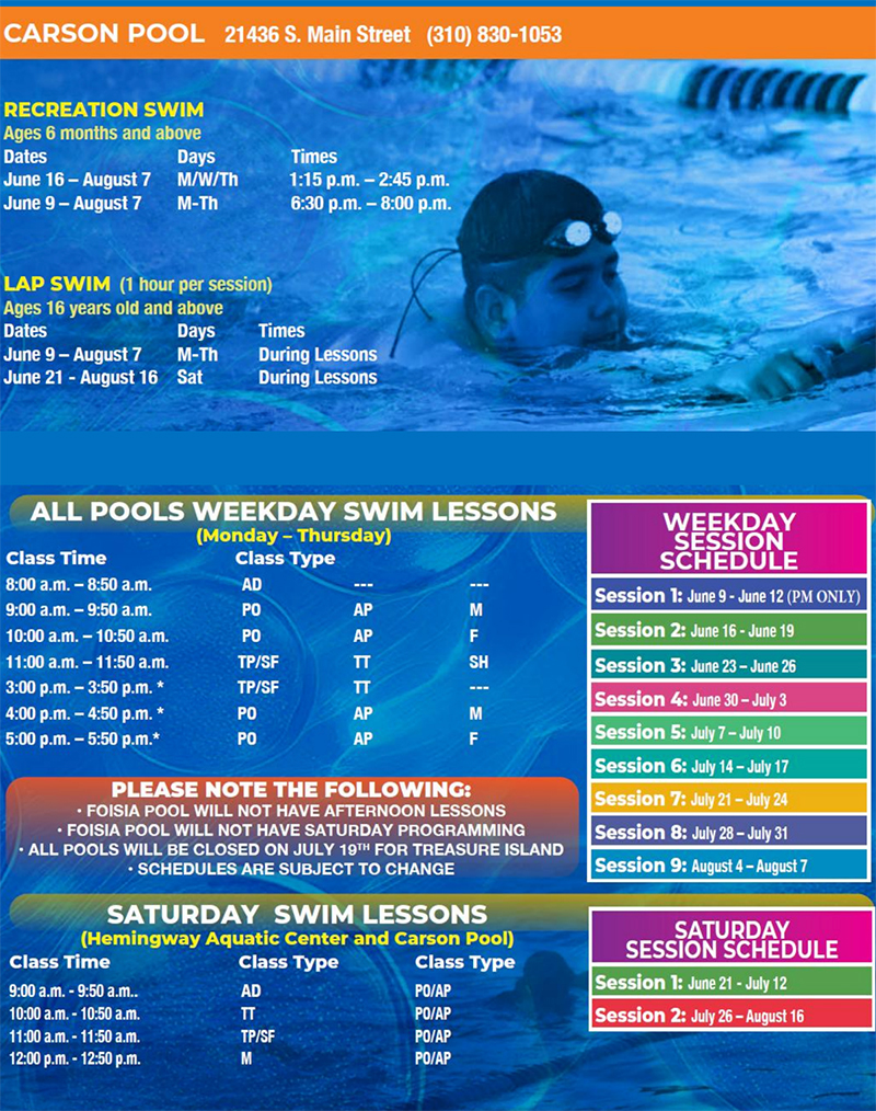 Carson Pool 2025 Summer program