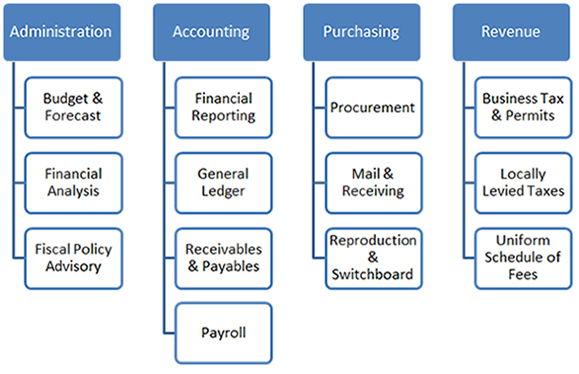 Finance Division Organization Chart